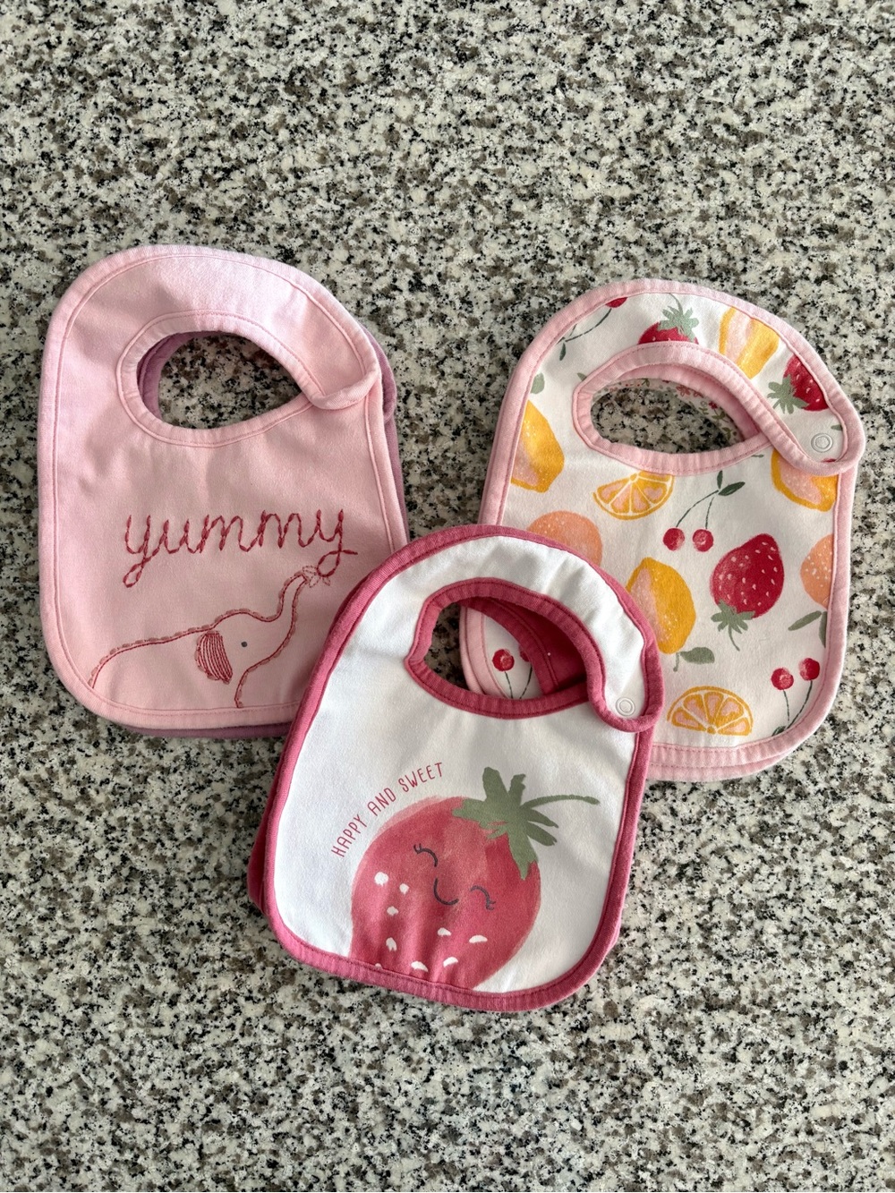 Carter's Child of Mine—Water Resistant Snap Clasp Cotton Baby Bibs (Set of 7)